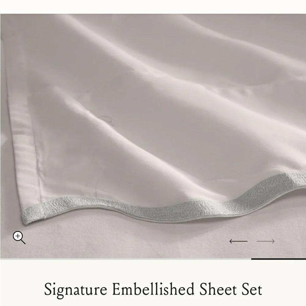 Boll & Branch NEW Signature Embellished Sheet Set King